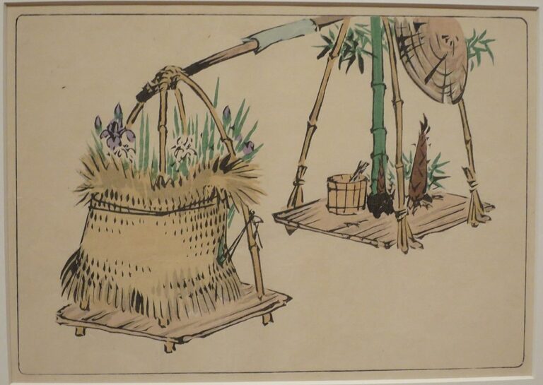 Bamboo Shoots and Irises by Shibata Zeshin_roots revealed